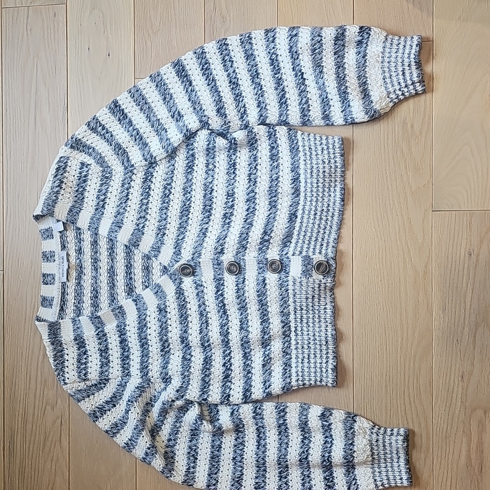 Veronica Beard Navy and Cream Knit Cardigan